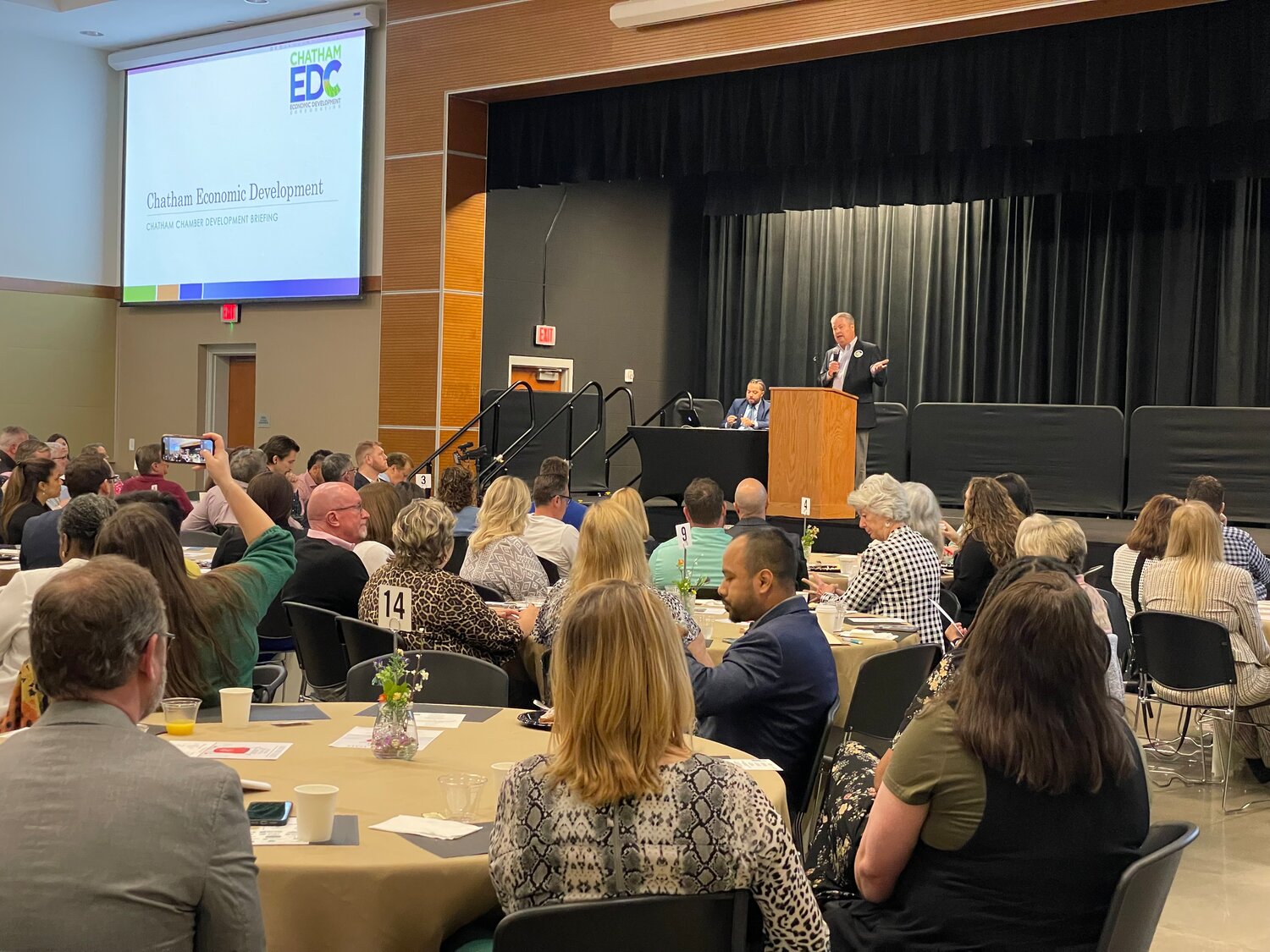 The Chatham Chamber of Commerce hosted a development briefing last Wednesday. The event featured speakers from local government, Central Carolina Community College and Chatham Economic Development Corporation.